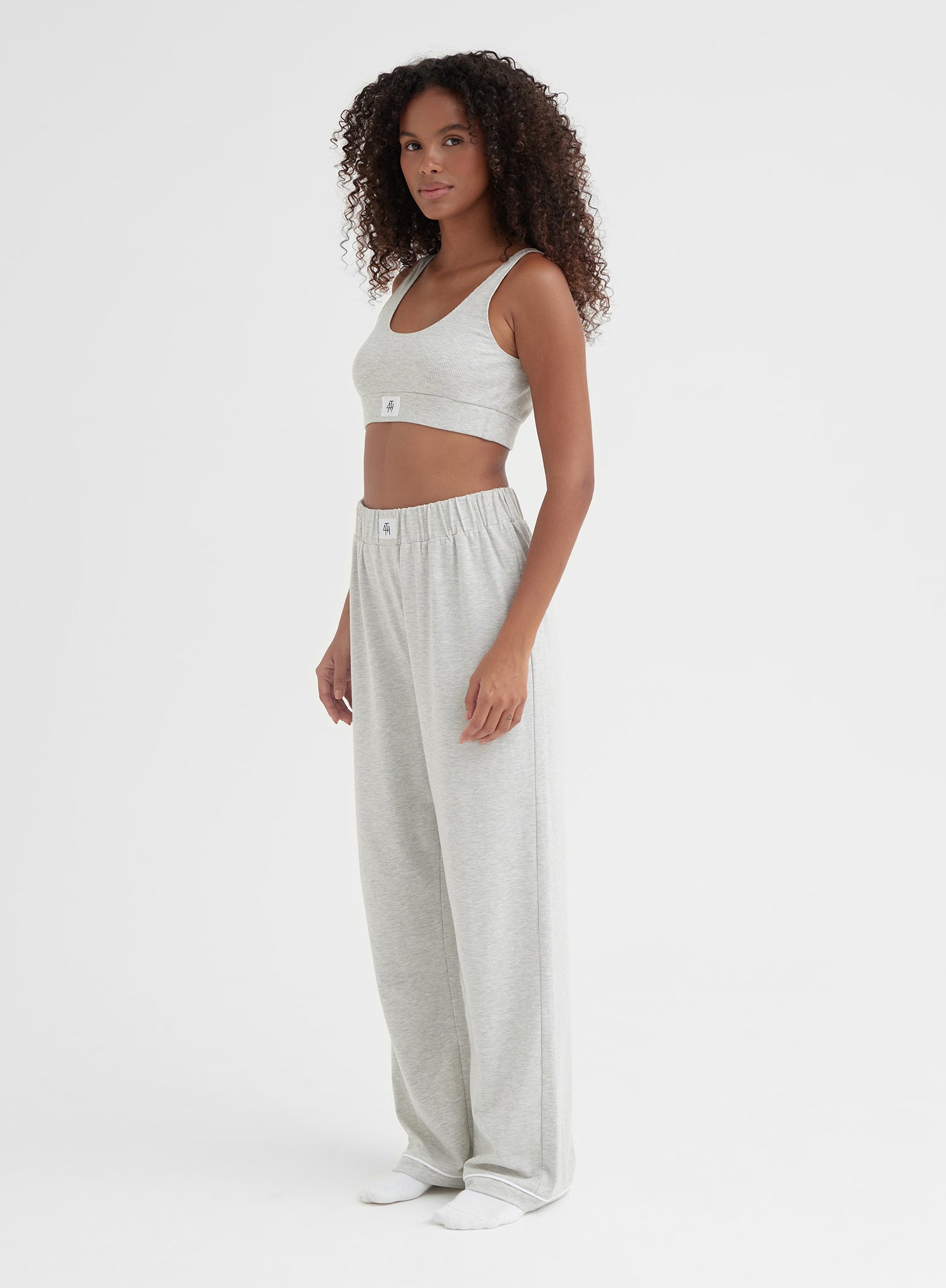 Light Grey Marl Ribbed Bralette